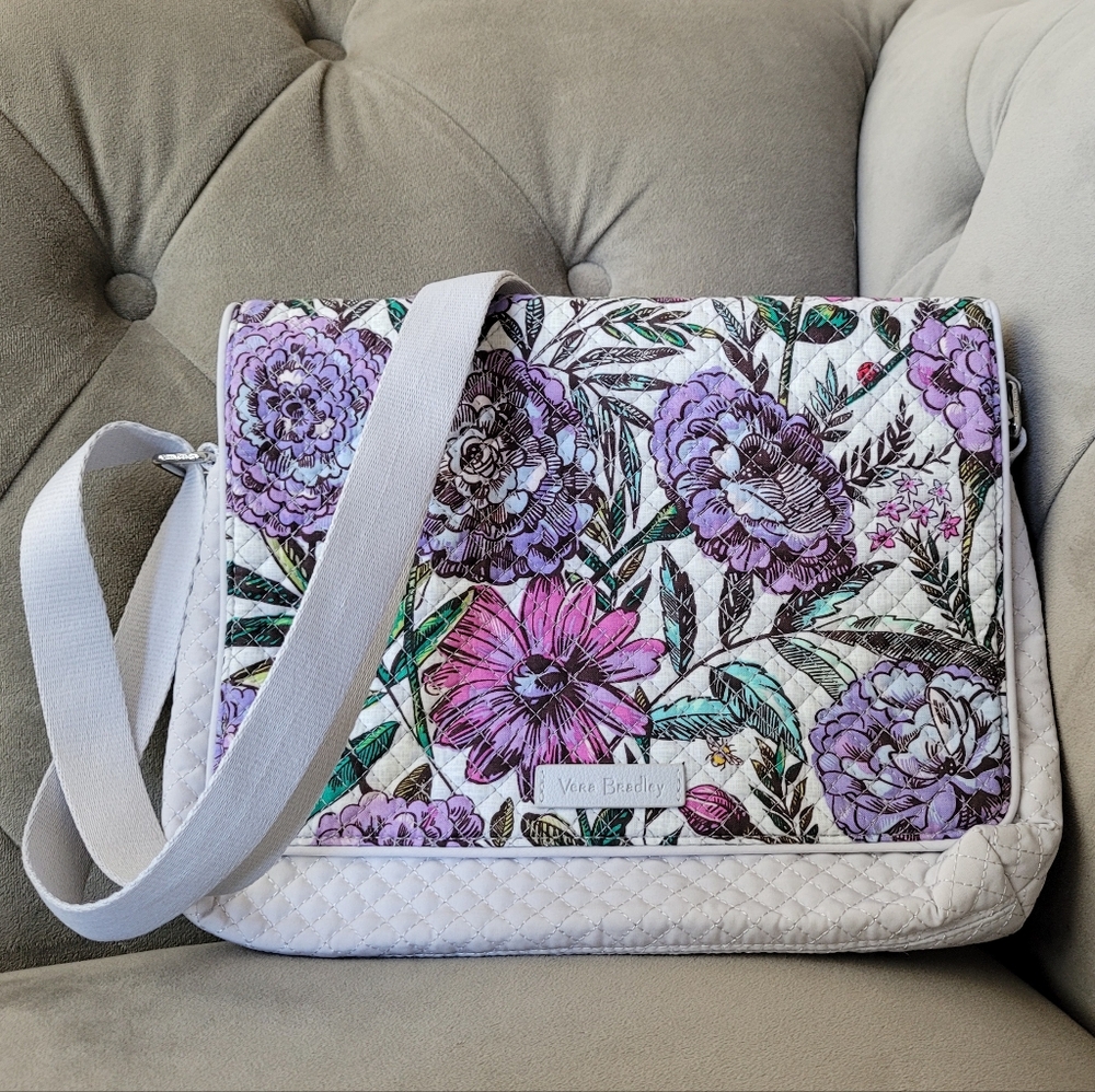Vera Bradley- Iconic Turnabout Crossbody- Lavender Meadows